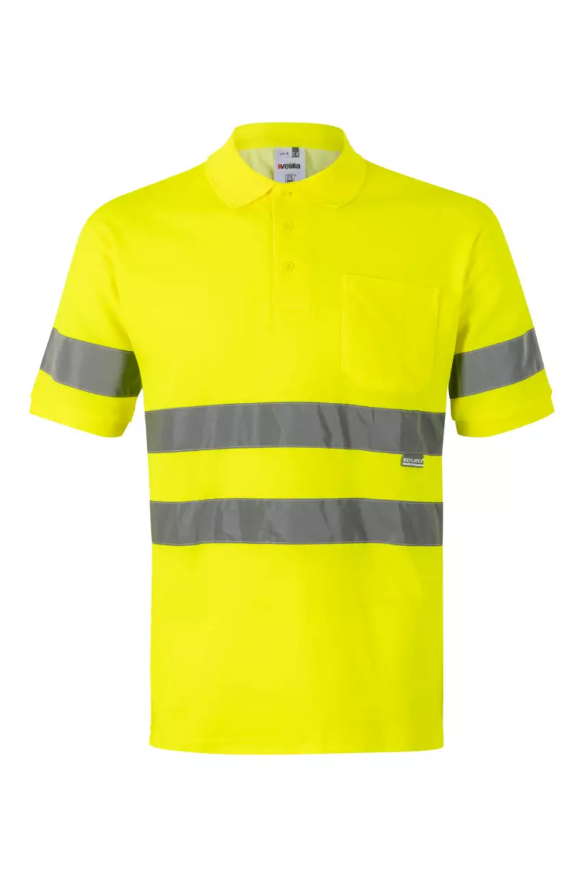 Velilla 305512-20-2, High-Vis Short Sleeve Polo Shirt, Size 4XL/5XL, Hi-Vis Yellow
