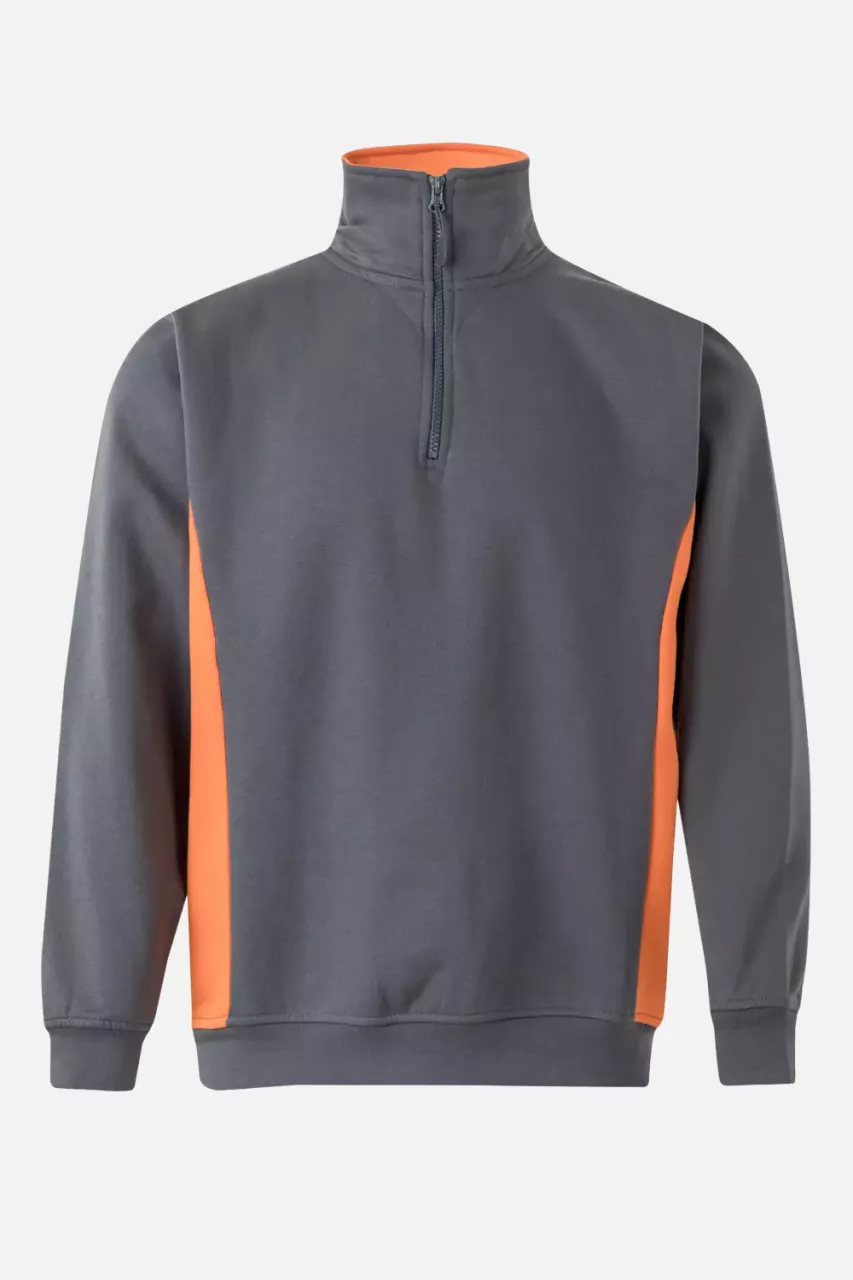 Velilla 105704-08-16, Work Sweatshirt, Grey/Orange, image 1, gallery thumbnail
