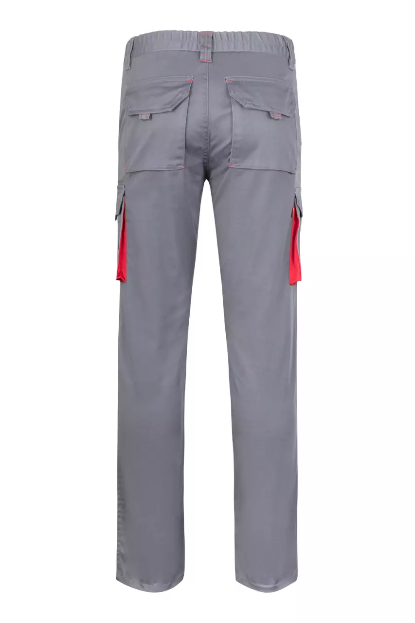 Velilla 103024S-08-12, Work Trousers, Grey/Red, image 2, gallery thumbnail