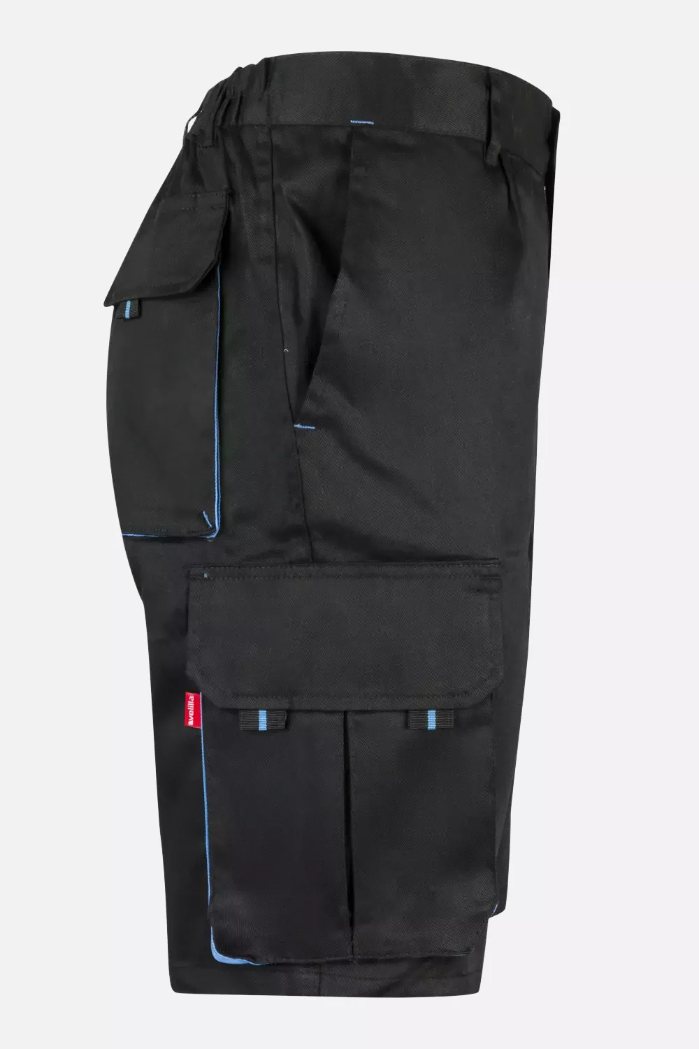 Velilla 103007-00-05, Work Shorts, Black/Sky Blue, image 2