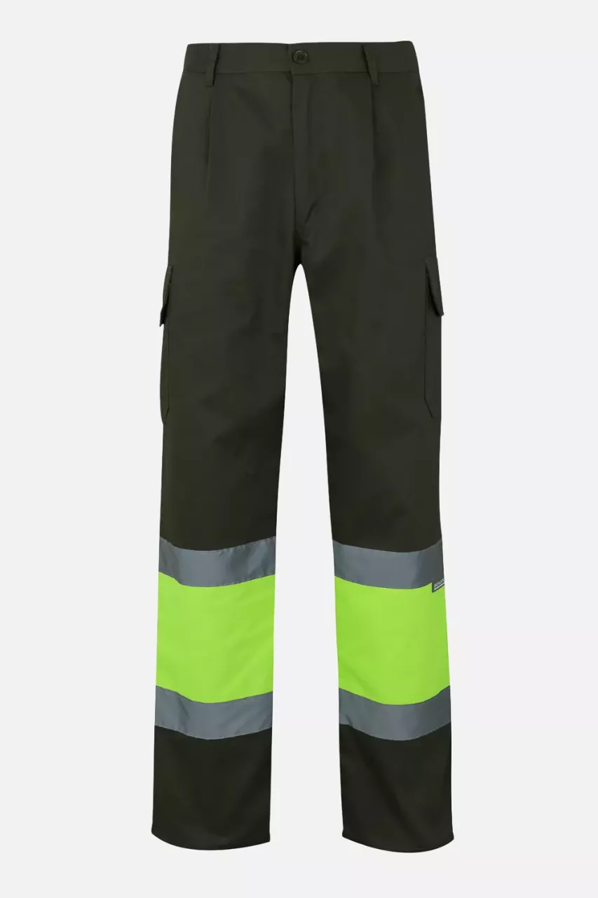 Velilla 0157-03-20-2, Warnschutz-Hose, Größe 4XL/5XL, Khakigrün/Warngelb, image 1, gallery thumbnail