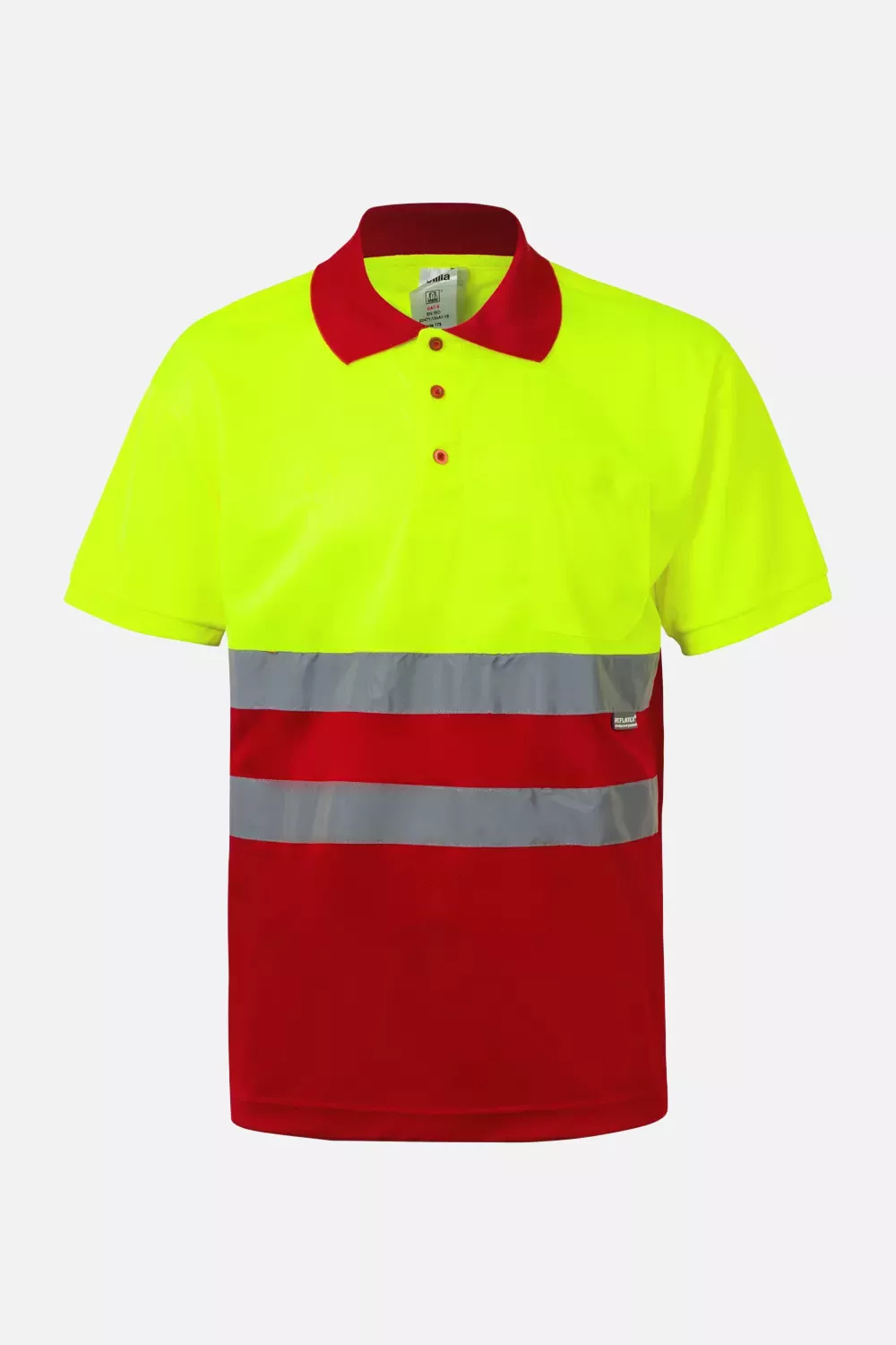 Velilla 0173-12-20-2, High-Vis Polo Shirt, Size 4XL/5XL, Red/Hi-Vis Yellow, image 1