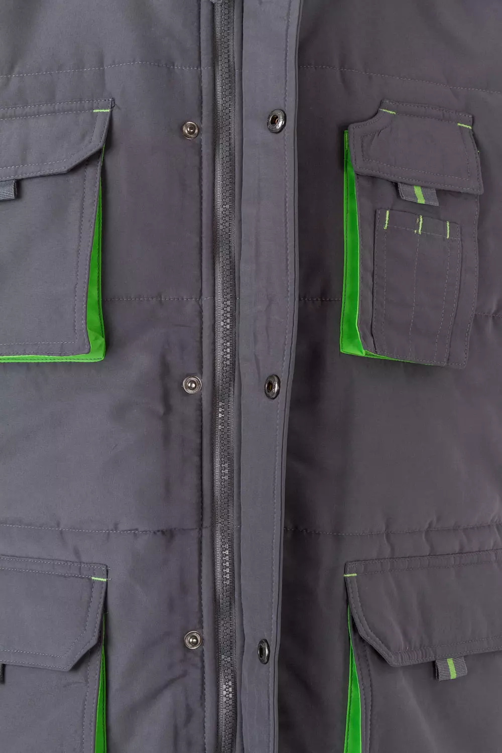 Velilla 205902-08-25, Padded Work Vest, Grey/Lime Green, image 5