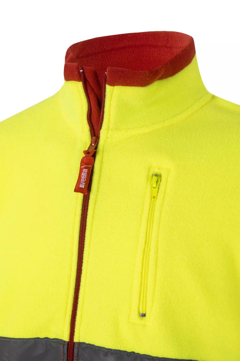 Velilla 0183-12-20-2, High-Vis Fleece Jacket, Size 4XL/5XL, Red/Hi-Vis Yellow, image 3