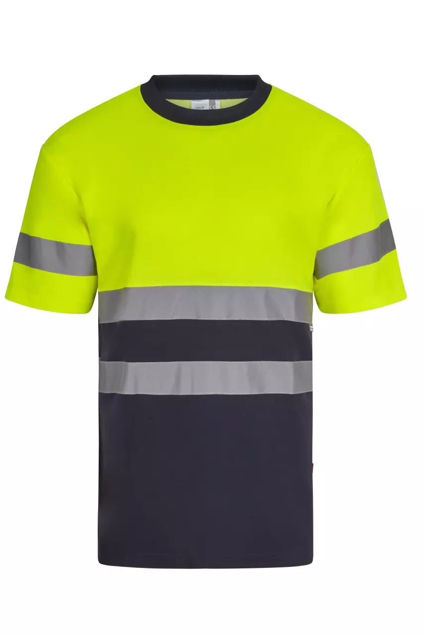 Velilla 305613-61-20-1, High-Vis Short Sleeve T-Shirt, Navy Blue/Hi-Vis Yellow, image 1, gallery thumbnail