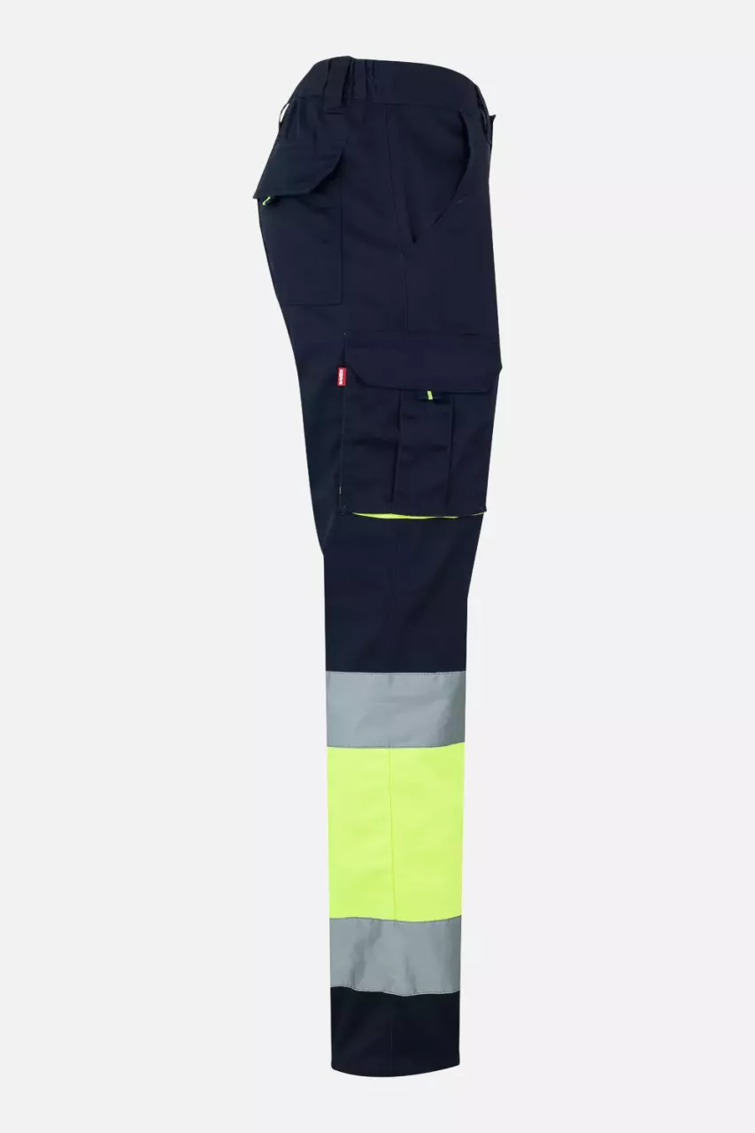 Velilla 303002S-61-20, High-Vis Work Trousers, Navy Blue/Hi-Vis Yellow, image 3, gallery thumbnail