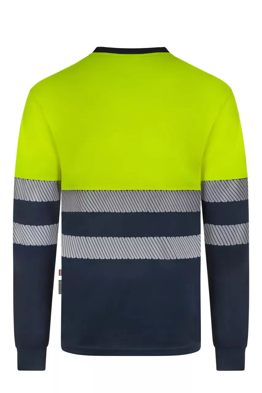 Velilla 305635-61-20, Warnschutz-Langarm T-Shirt, Marineblau/Warngelb, image 4, gallery thumbnail