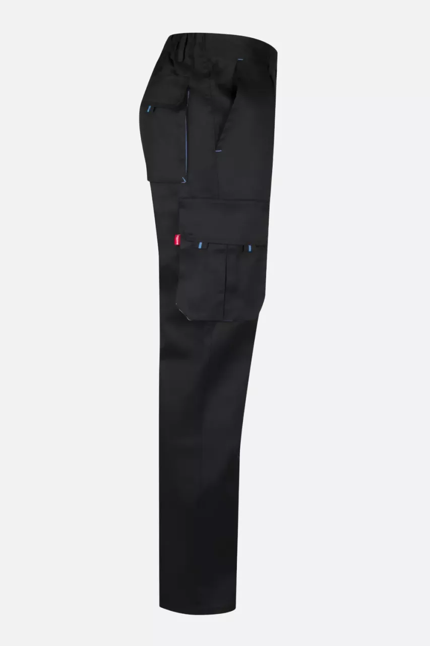 Velilla 103004-00-05, Work Trousers, Black/Sky Blue, image 4, gallery thumbnail