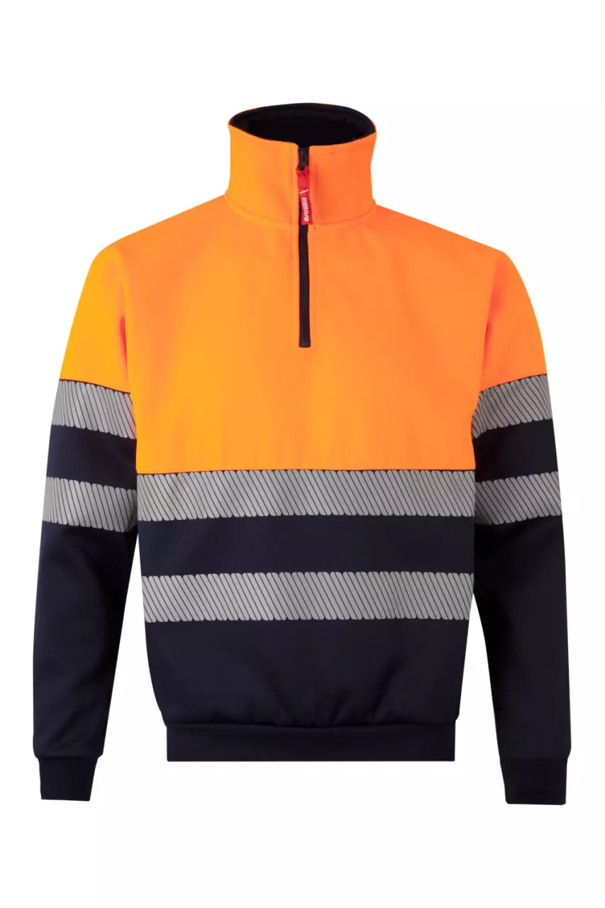 Velilla High-Vis Sweatshirt, Navy Blue/Hi-Vis Orange