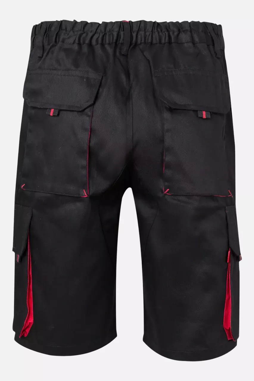 Velilla 103007-00-12, Work Shorts, Black/Red, image 2, gallery thumbnail