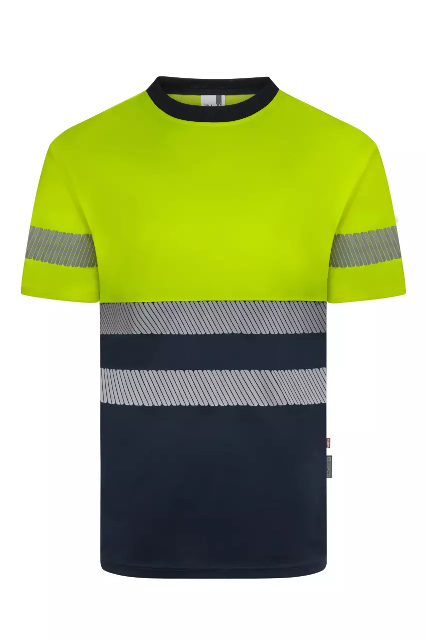 Velilla High-Vis T-Shirt, Navy Blue/Hi-Vis Yellow