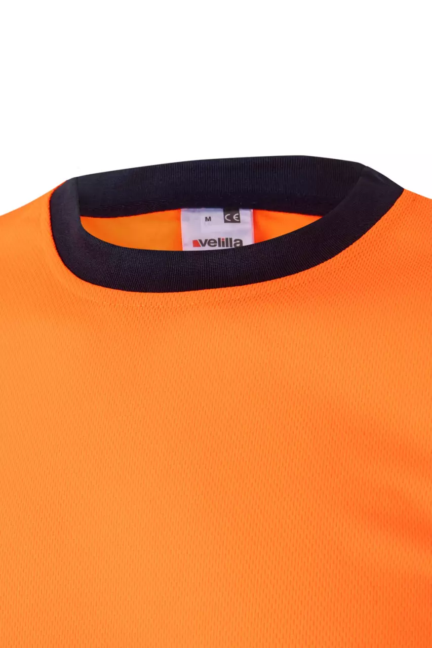 Velilla 305506-01-19, High-Vis Short Sleeve T-Shirt, Marine Blue/Hi-Vis Orange, image 2, gallery thumbnail