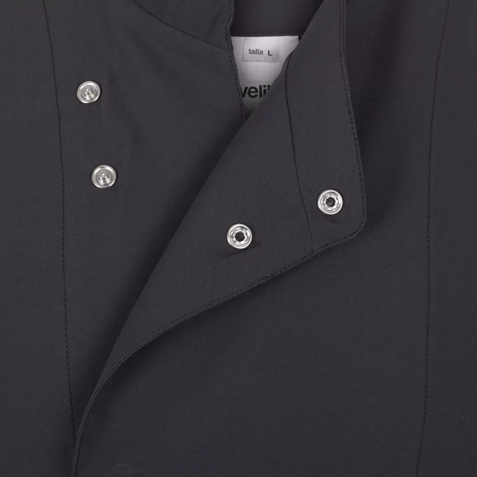 Velilla 405210-42, Long Sleeved Chef Jacket, Dark Grey, image 3, gallery thumbnail