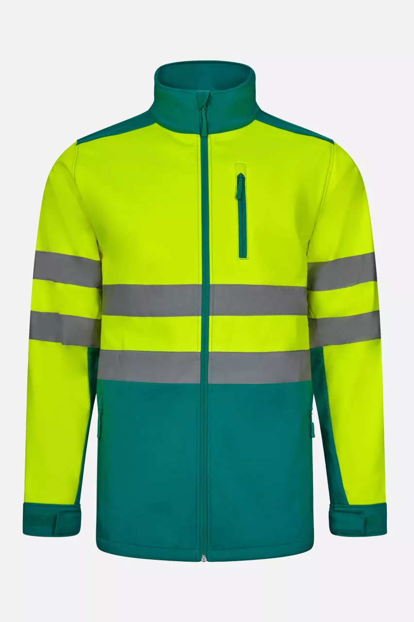 Velilla 306006-02-20, High-Vis Jacket, Green/Hi-Vis Yellow, image 1, gallery thumbnail