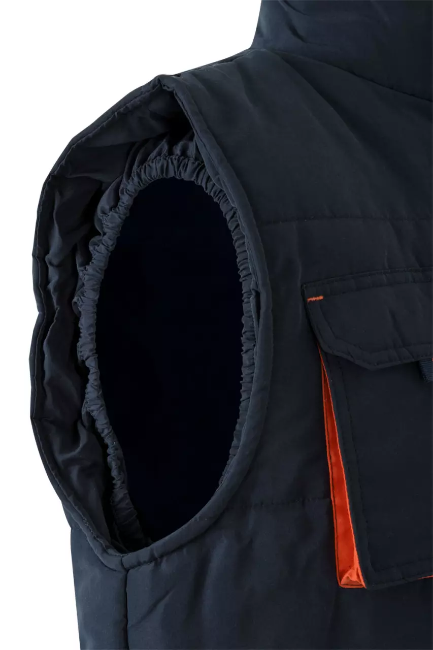 Velilla 205902-61-16, Padded Work Vest, Navy Blue/Orange, image 4, gallery thumbnail
