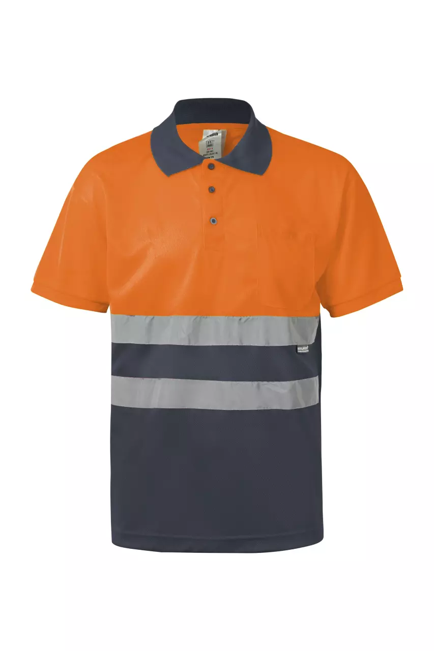 Velilla 0173-08-19, High-Vis Polo Shirt, Grey/Hi-Vis Orange