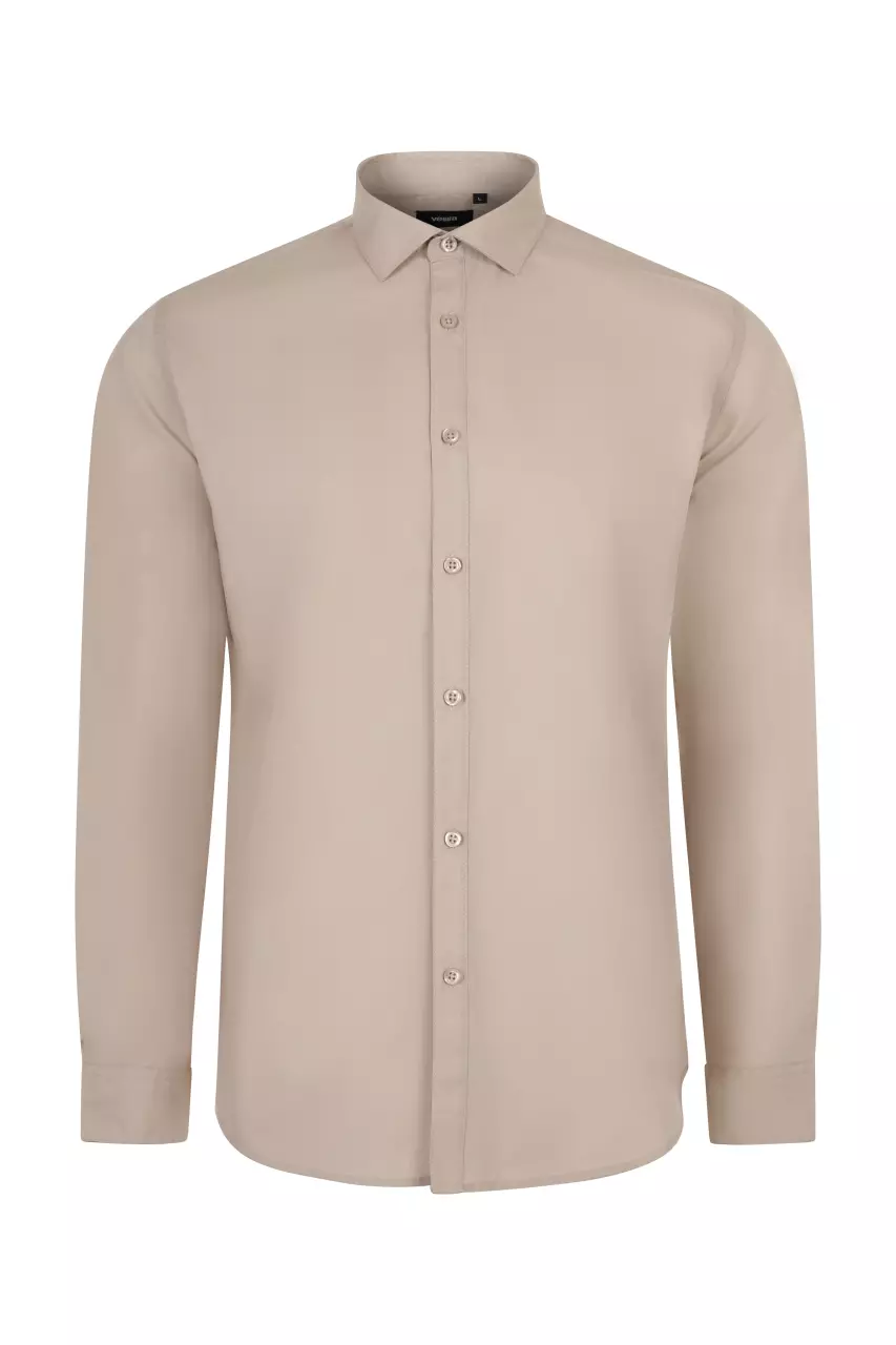 Velilla Long Sleeved Work Shirt, Light Beige
