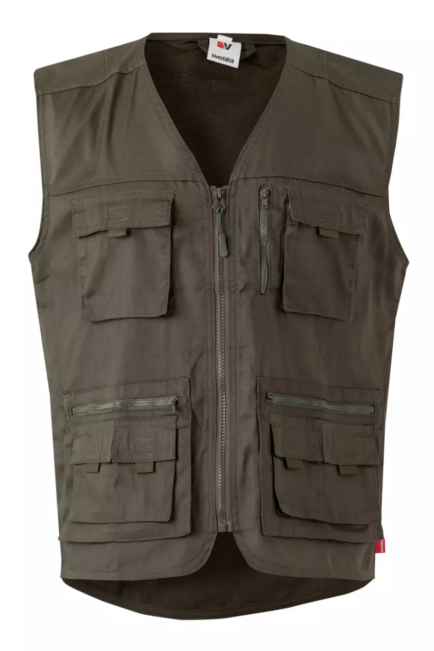 Velilla 105901-03, Work Vest, Khaki Green