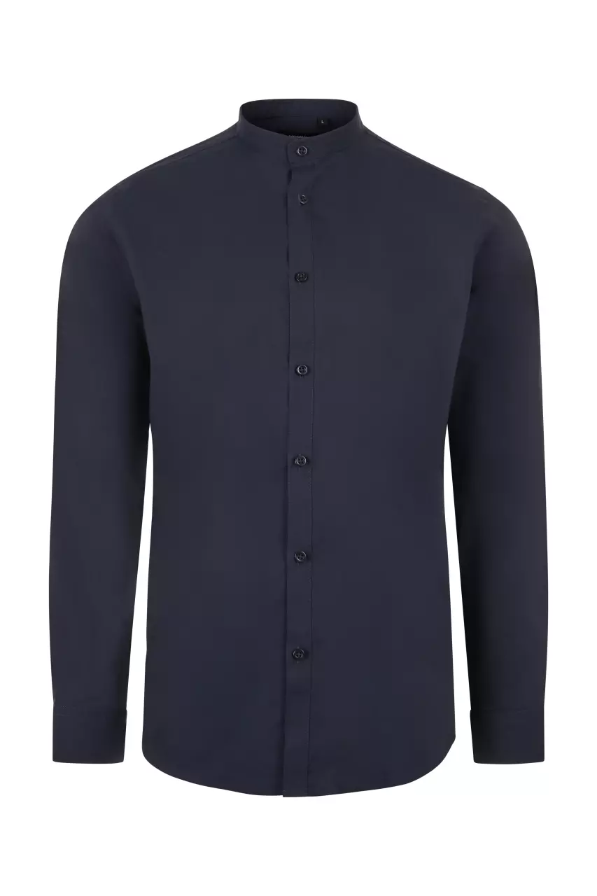 Velilla 405013S-61, Langarm-Arbeitshemd mit Stehkragen, Marineblau