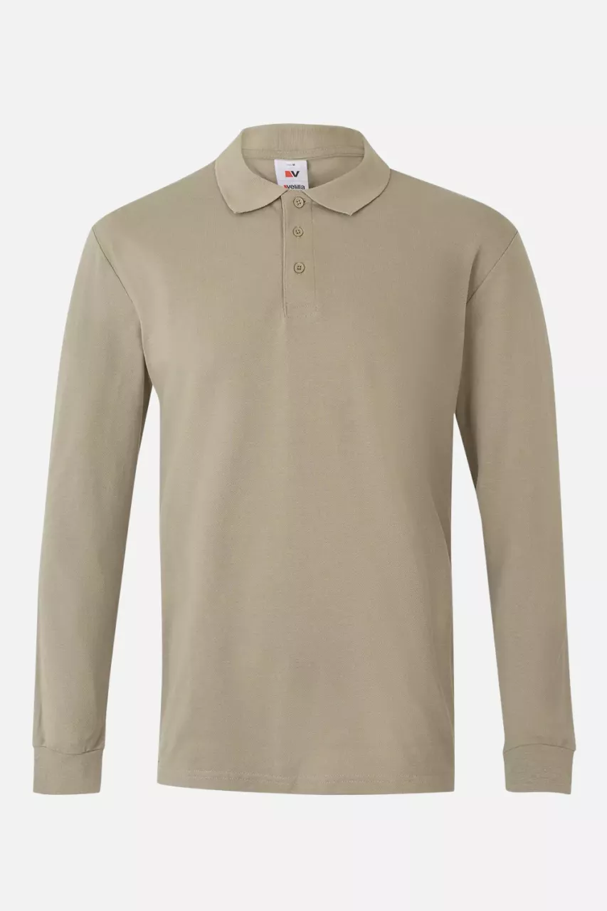Velilla 105503-46, Long Sleeved Polo Shirt, Sand Beige, image 1, gallery thumbnail