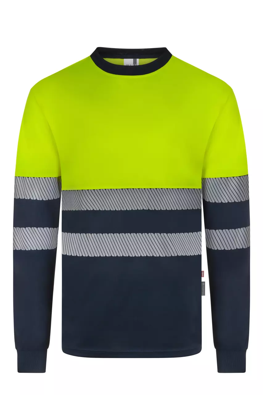 Velilla 305635-61-20-2, Warnschutz-Langarm-T-Shirt, Größe 4XL/5XL, Marineblau/Warngelb