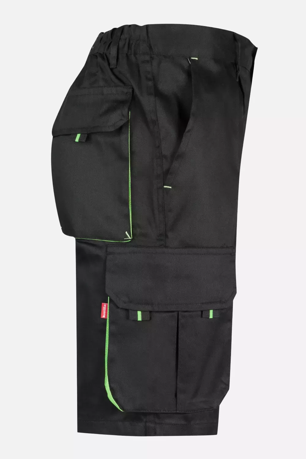 Velilla 103007-00-25, Work Shorts, Black/Lime Green, image 5