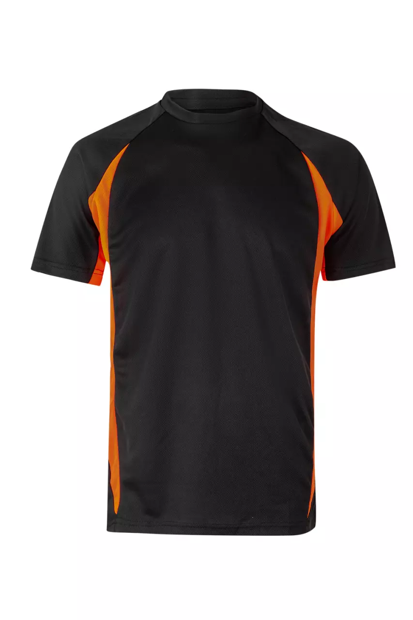 Velilla Work T-Shirt, Black/Hi-Vis Orange