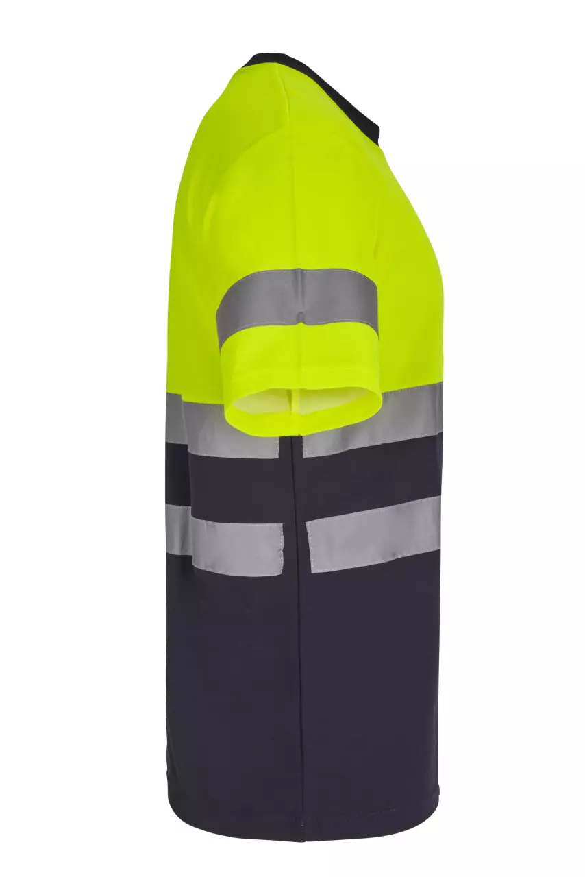 Velilla 305613-61-20-1, High-Vis Short Sleeve T-Shirt, Navy Blue/Hi-Vis Yellow, image 2, gallery thumbnail