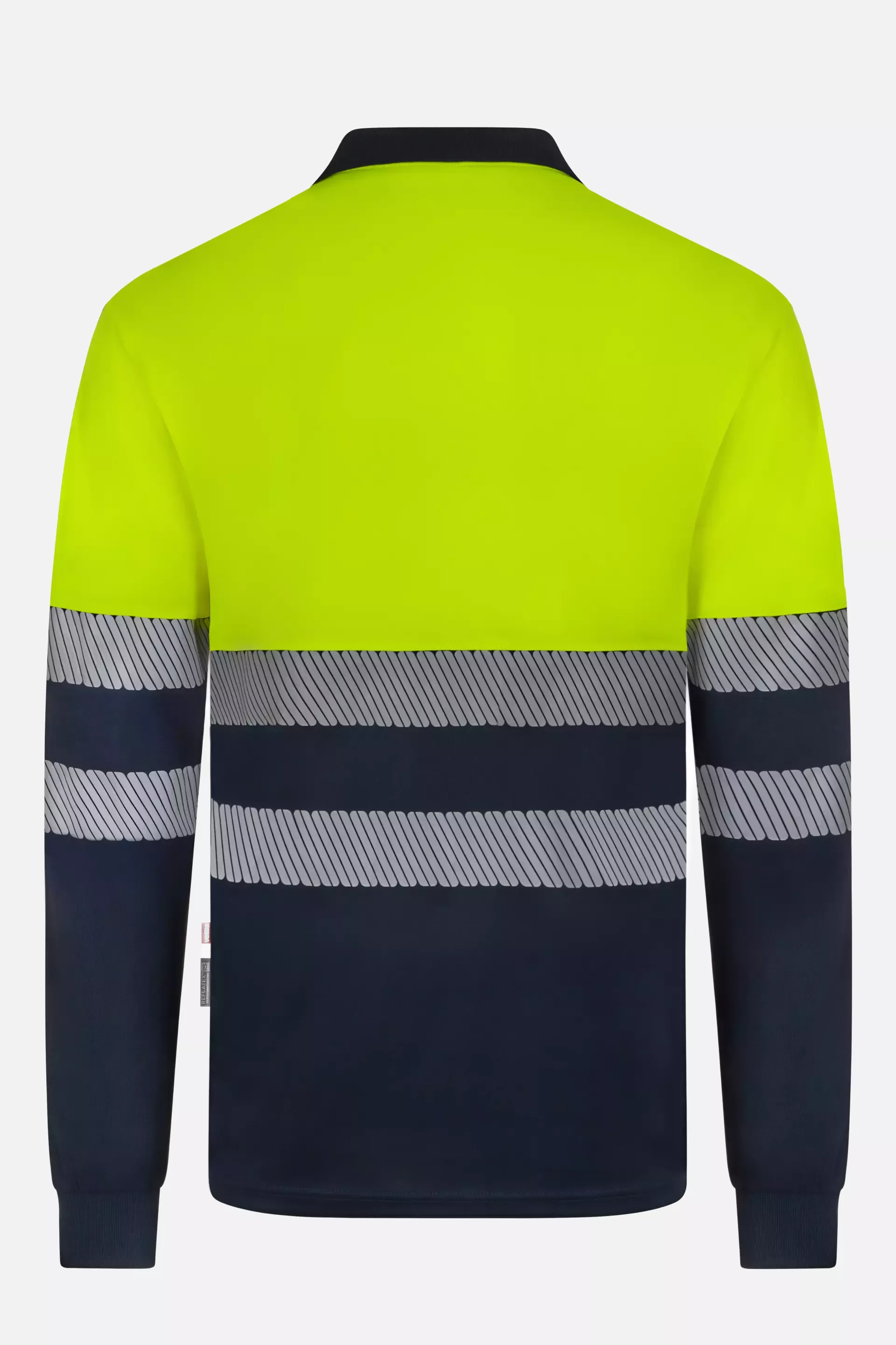 Velilla 305535-61-20, High-Vis Long Sleeved Polo Shirt, Navy Blue/Hi-Vis Yellow, image 4