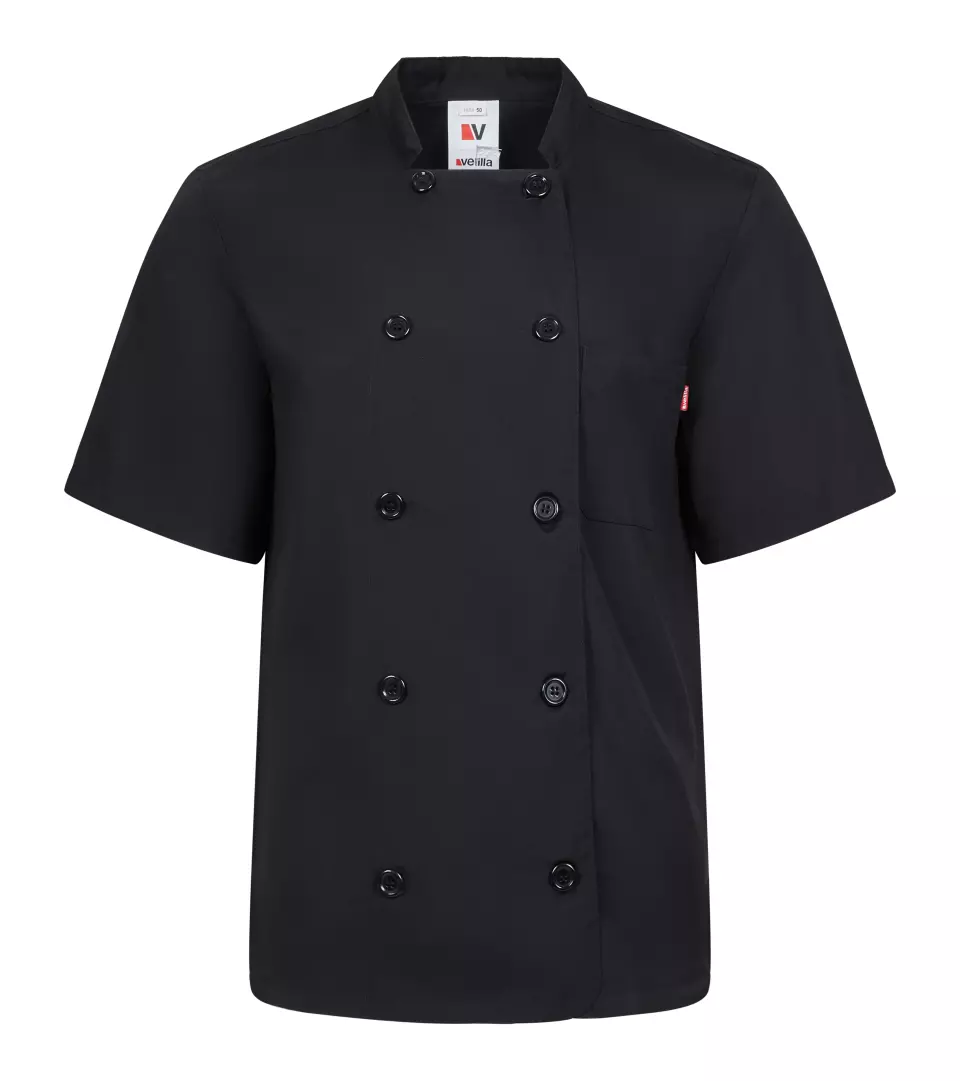 Velilla 432-00, Short-Sleeved Chef Jacket, Black