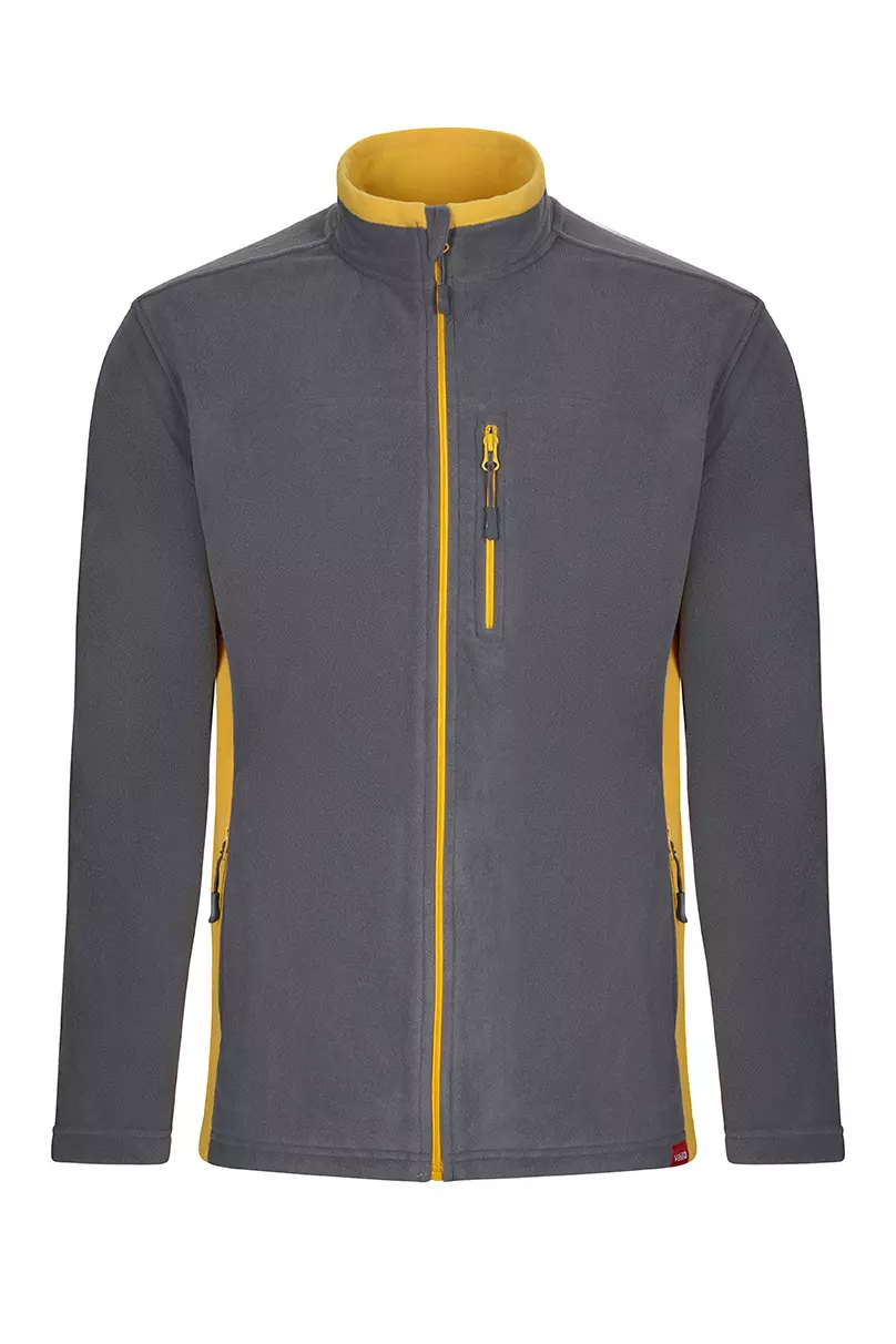 Velilla Fleece Jacket, Grey/Yellow