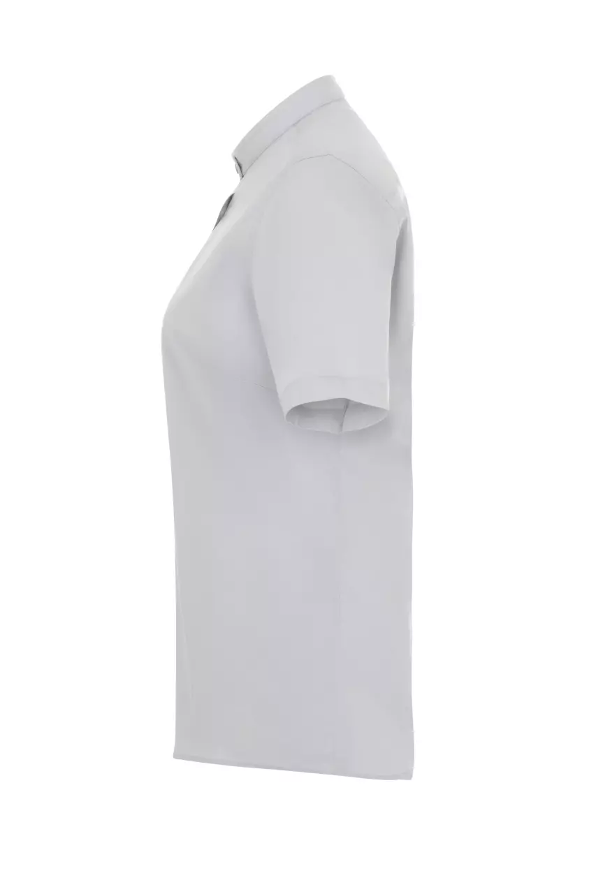 Velilla 405014S-58, Short-Sleeved Mandarin Collar Work Shirt, Ice Grey, image 3, gallery thumbnail