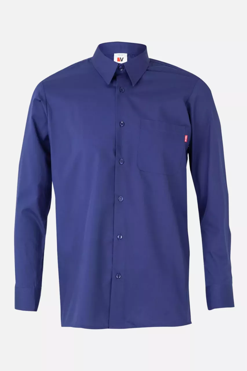 Velilla 529-09, Long Sleeved Work Shirt, Royal Blue, image 1, gallery thumbnail