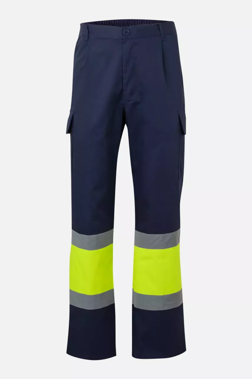 Velilla 303003-01-20, Warnschutz-Arbeitshose, Marineblau/Warngelb, image 1, gallery thumbnail