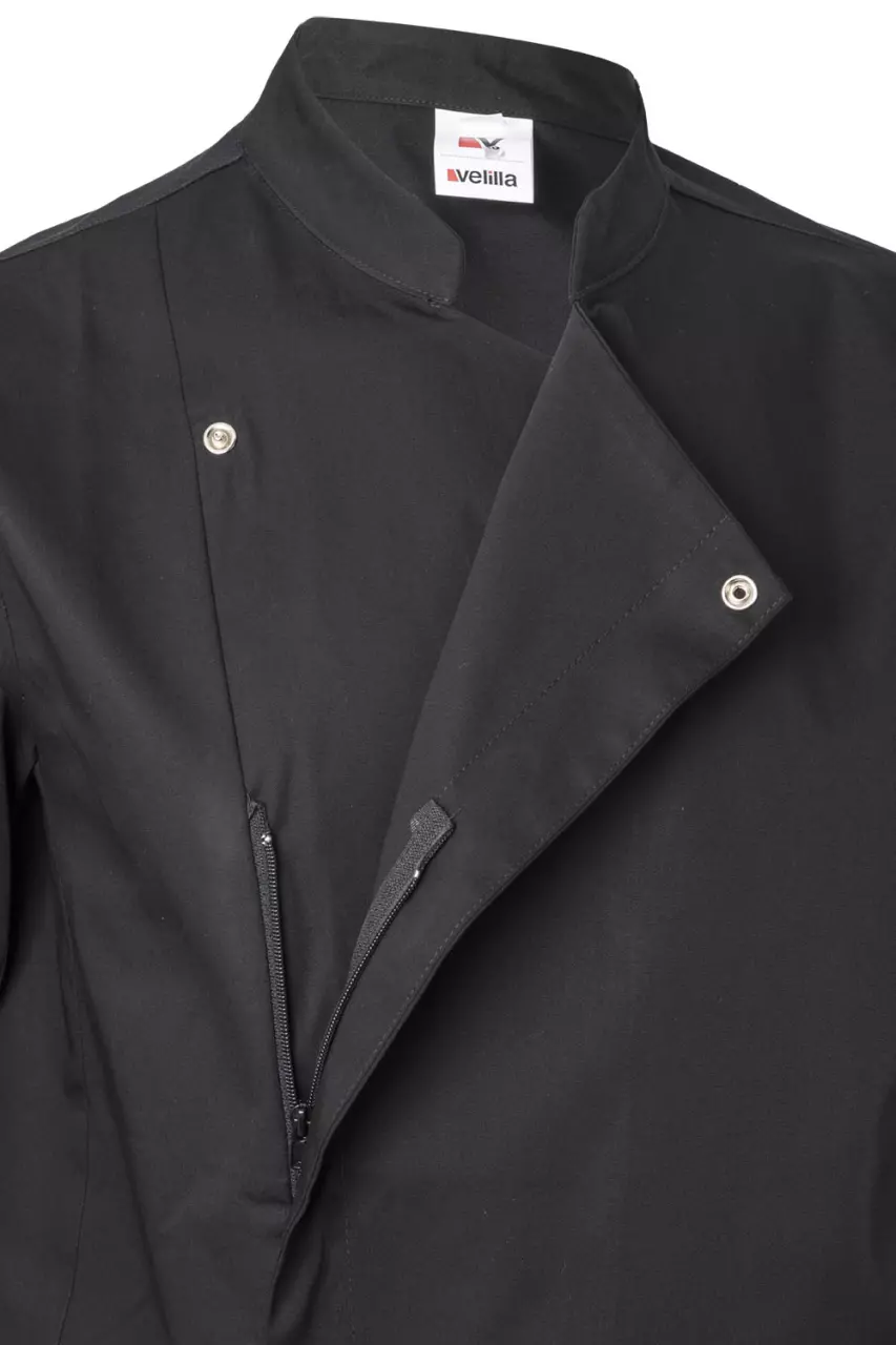 Velilla 405204-00, Long Sleeved Chef Jacket, Black, image 3, gallery thumbnail