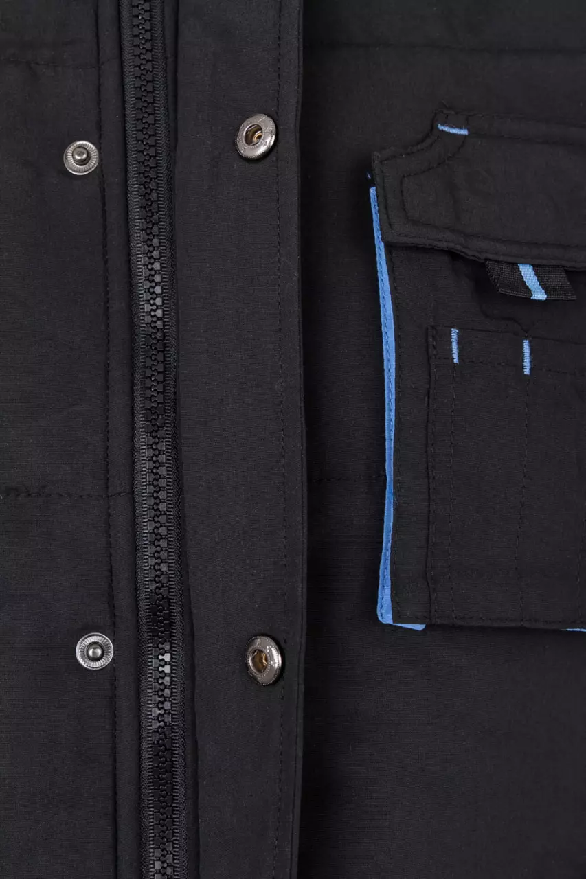 Velilla 205902-00-05, Padded Work Vest, Black/Sky Blue, image 2, gallery thumbnail