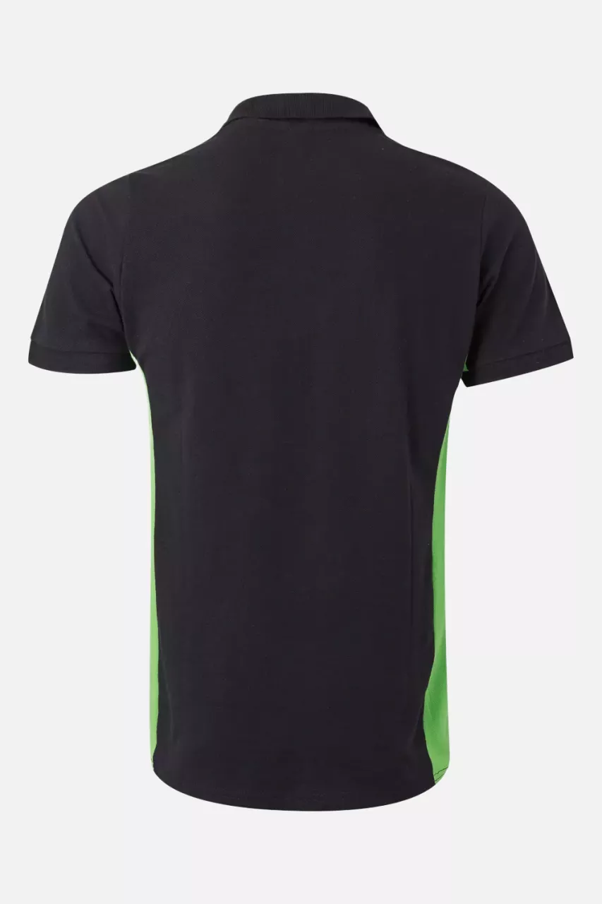 Velilla 105504-00-25, Polo Shirt, Black/Lime Green, image 2, gallery thumbnail