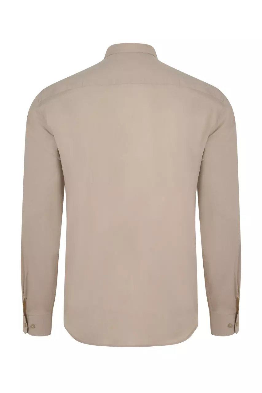 Velilla 405013S-47, Langarm-Arbeitshemd mit Stehkragen, Hellbeige, image 4, gallery thumbnail