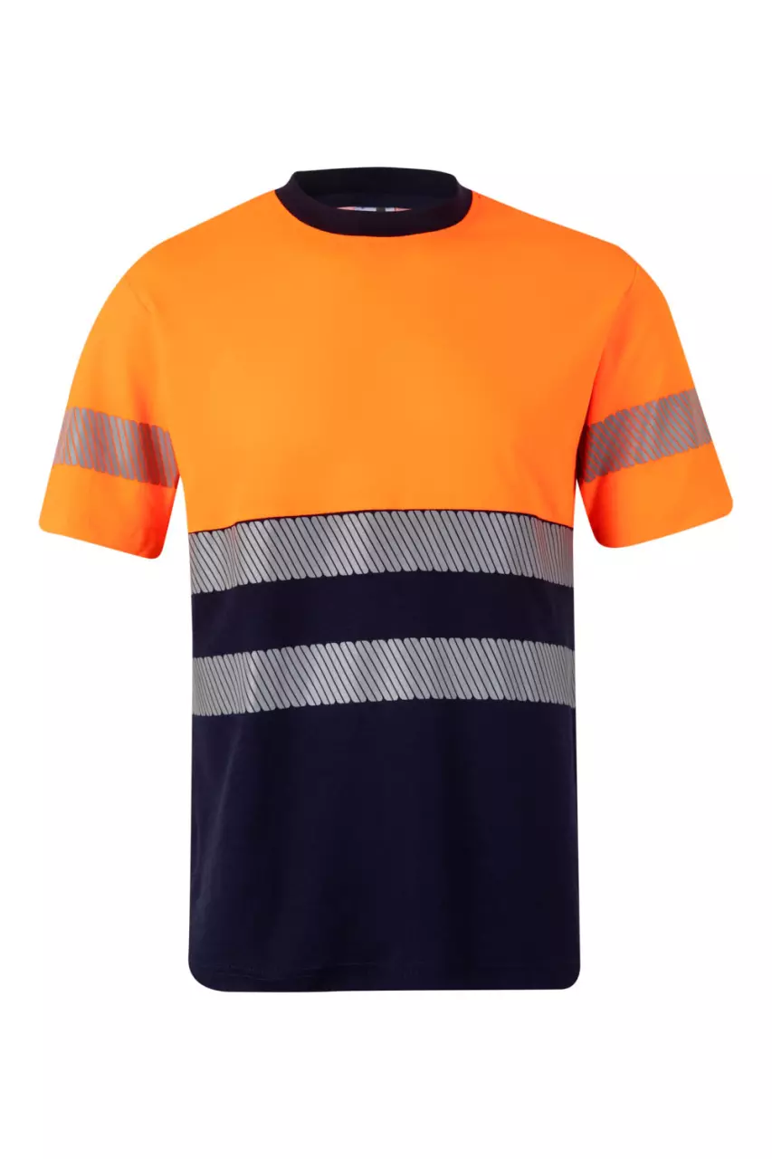 Velilla 305509-61-19, High-Vis Short Sleeve T-Shirt, Navy Blue/Hi-Vis Orange, image 1, gallery thumbnail