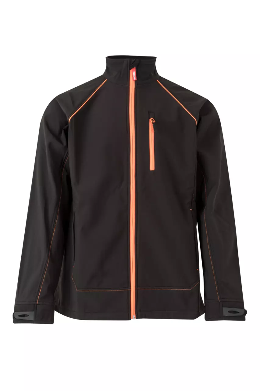Velilla 206001-00-19, Work Jacket, Black/High-Vis Orange, image 1, gallery thumbnail