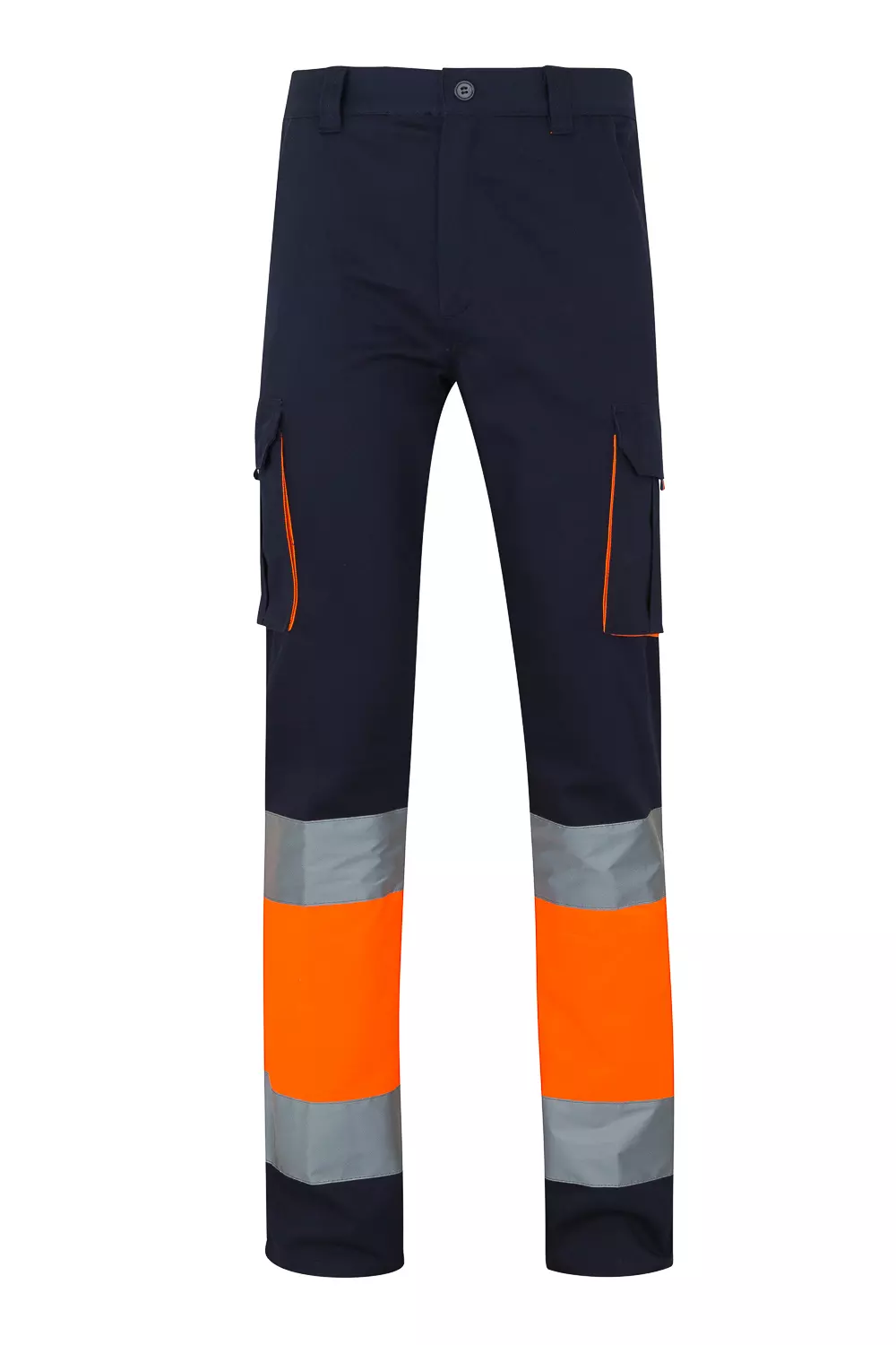 Velilla 303007-61-19-2, High-Vis Work Trousers, Size 4XL/5XL, Navy Blue/Hi-Vis Orange, image 1