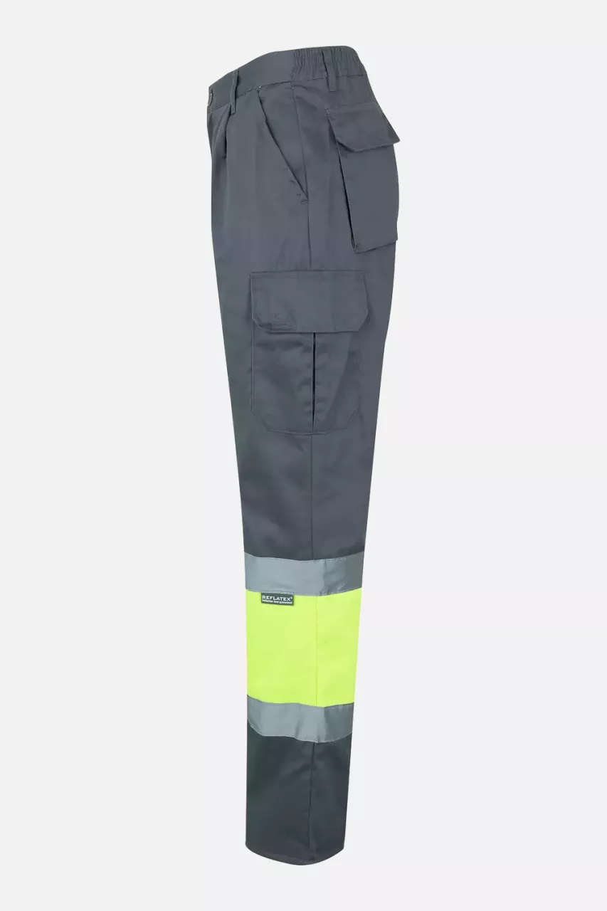 Velilla 0157-08-20-2, High-Vis Trousers, Size 4XL/5XL, Grey/Hi-Vis Yellow, image 6, gallery thumbnail
