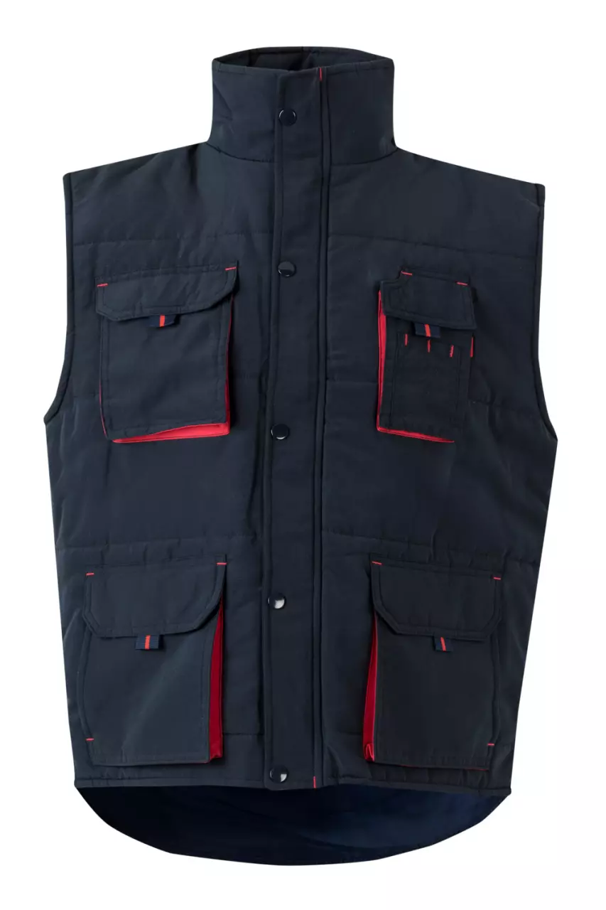 Velilla 205902-61-12, Padded Work Vest, Navy Blue/Red