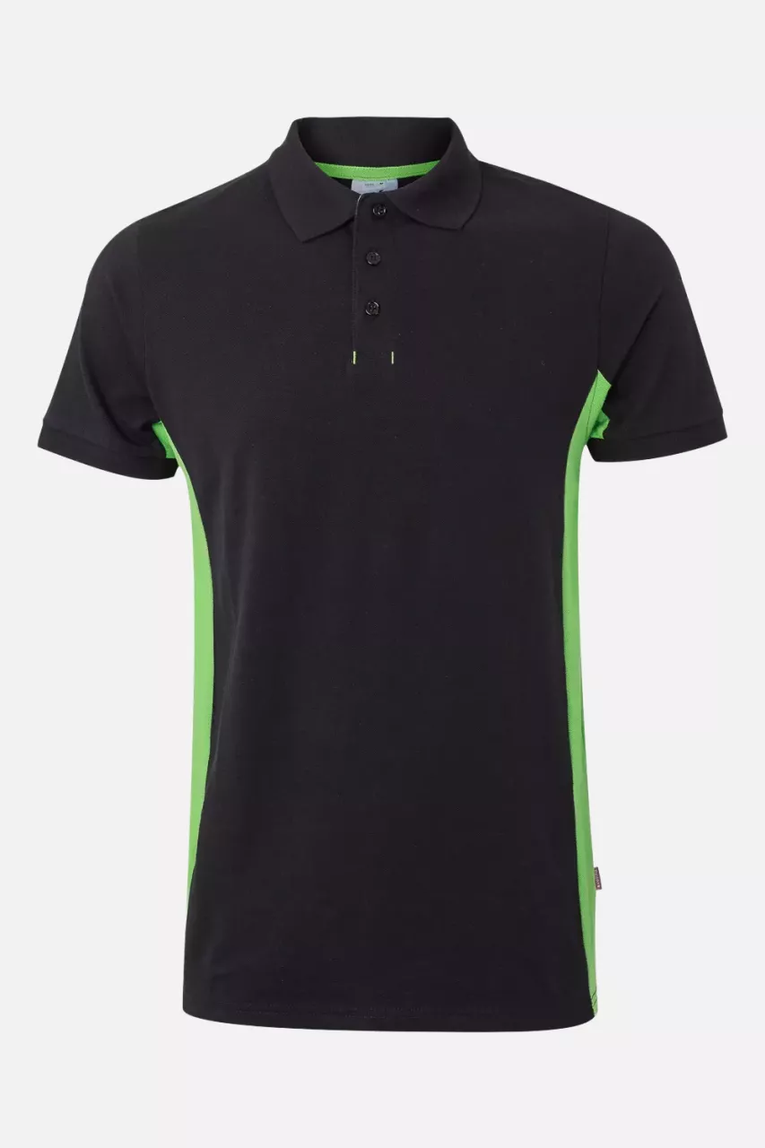 Velilla 105504-00-25, Polo Shirt, Black/Lime Green, image 1, gallery thumbnail