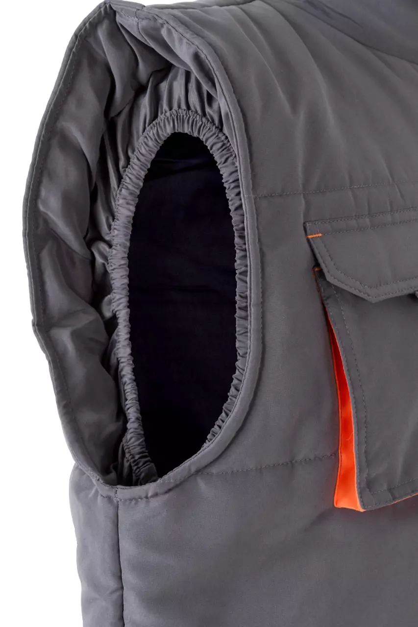 Velilla 205902-08-16, Padded Work Vest, Grey/Orange, image 2, gallery thumbnail