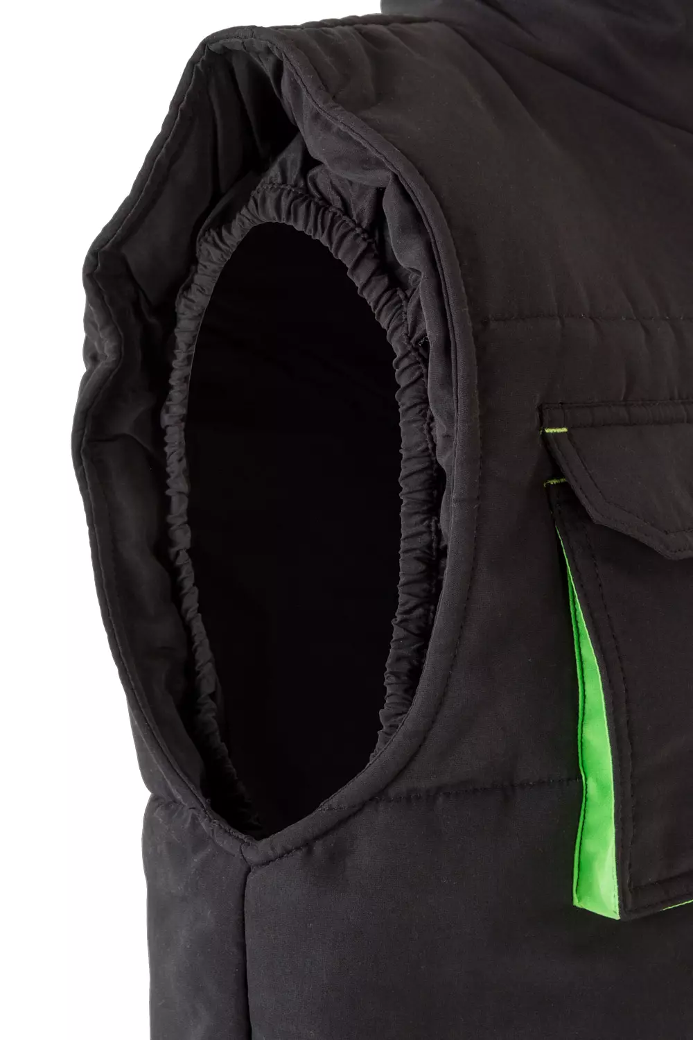 Velilla 205902-00-25, Padded Work Vest, Black/Lime Green, image 5