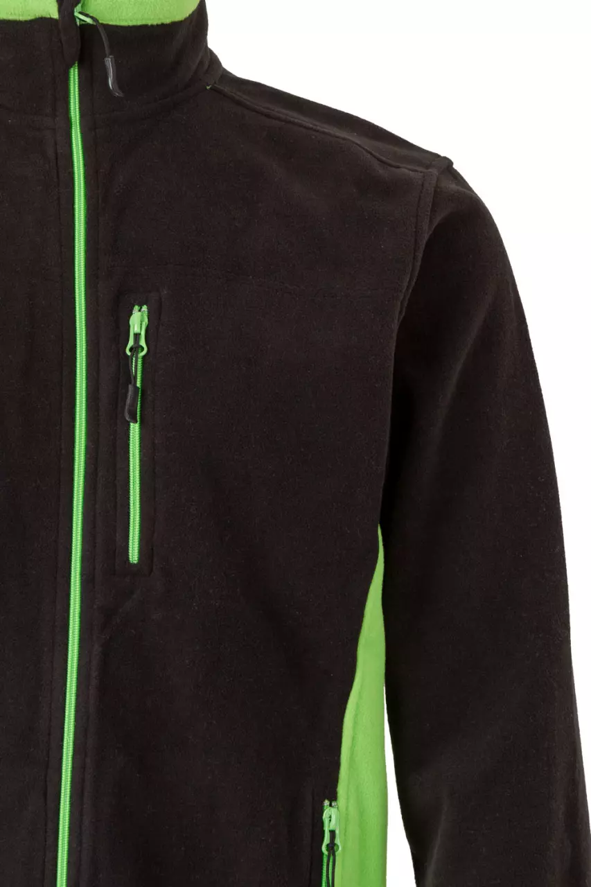 Velilla 201504-00-25, Fleece Jacket, Black/Lime Green, image 4, gallery thumbnail