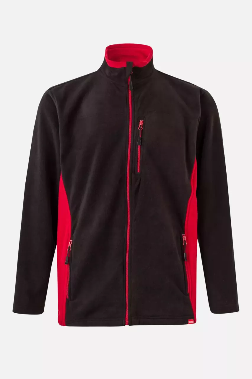 Velilla 201504-00-12, Fleece Jacket, Black/Red, image 1, gallery thumbnail
