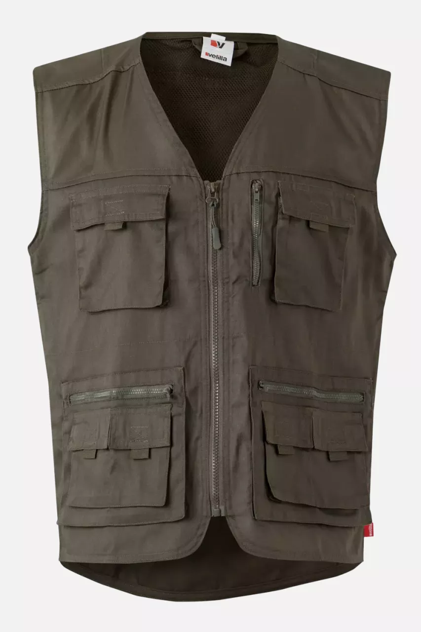 Velilla 105901-03, Work Vest, Khaki Green, image 1, gallery thumbnail