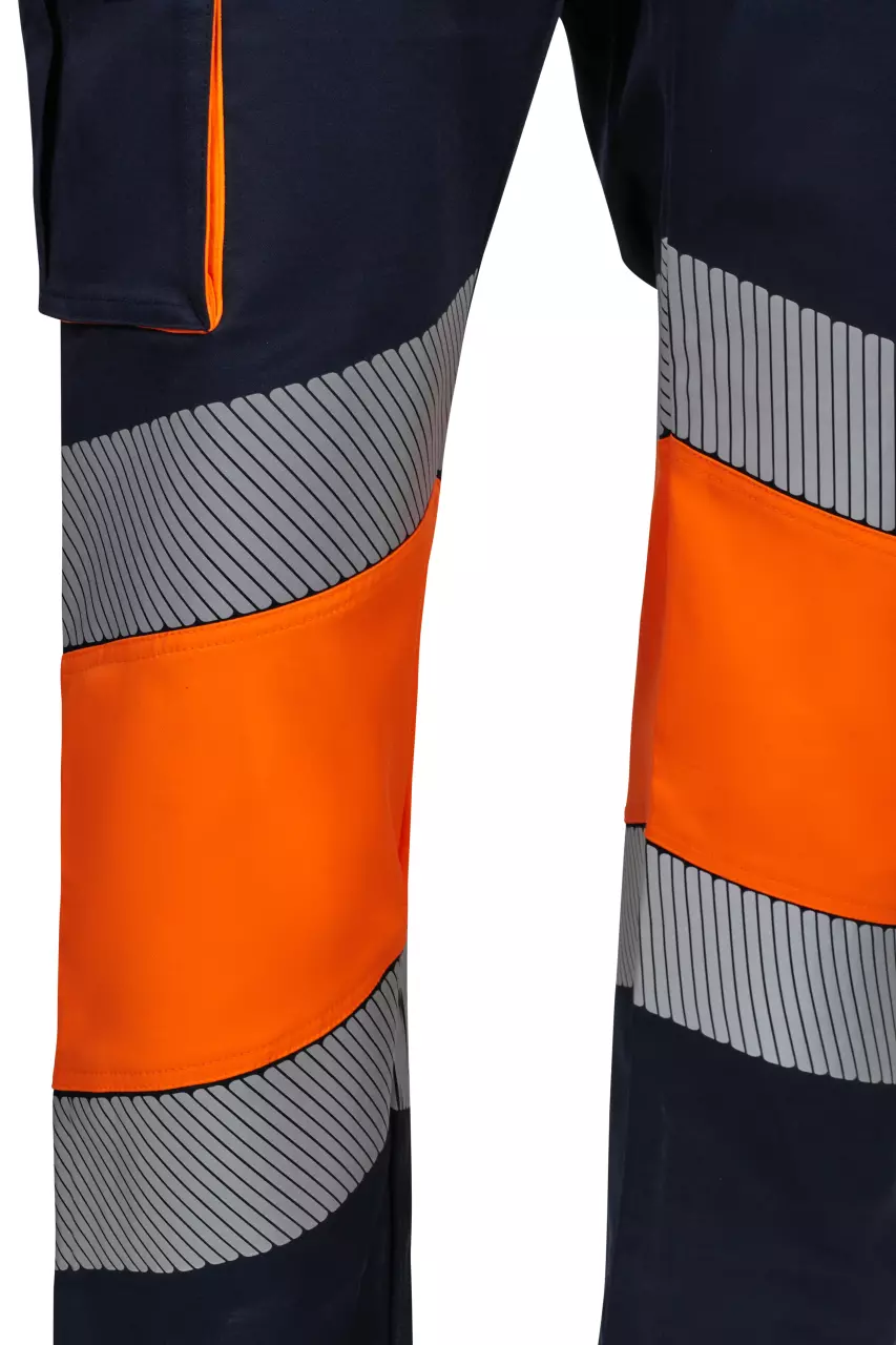 Velilla 303008S-61-19, Warnschutz-Arbeitshose, Marineblau/Warnorange, image 2, gallery thumbnail